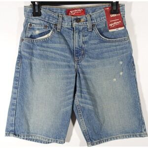 Arizona Jeans Shorts Boy 14 Adjustable Waistband Pockets Denim Distressed Cotton